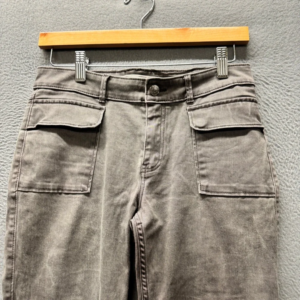 Abercrombie & Fitch Pants Womens 26 (28x28 ACTUAL) Skinny Gray Moto Snap Ankle